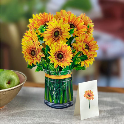 Sunflower popup floral bouquet