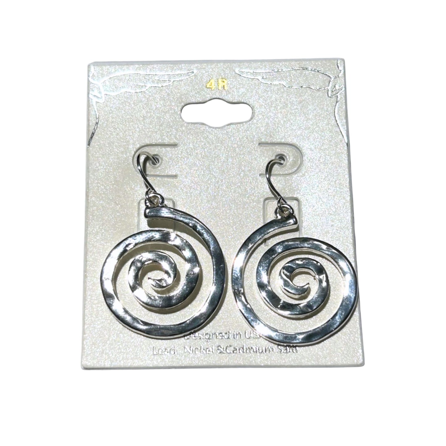 Swirl Spiral Earrings - Silver
