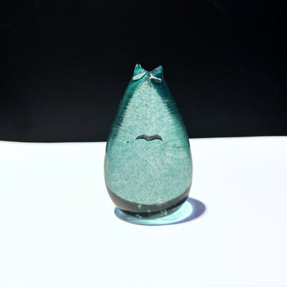 Teal Love Cat Glass Gift