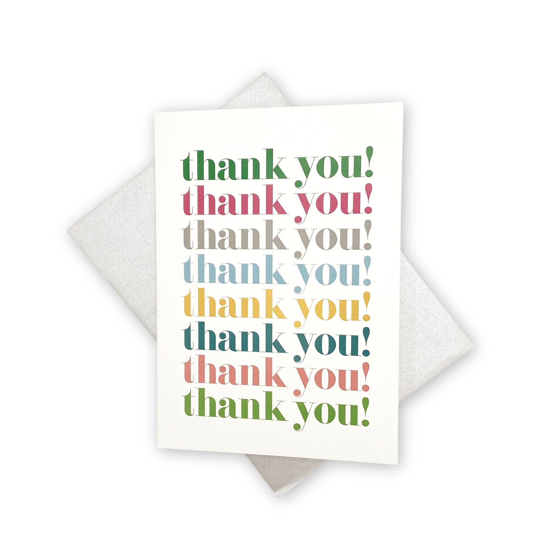 Thank you card silver envelope