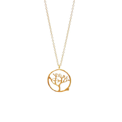 Tree of Life Gold Necklace with Pendant