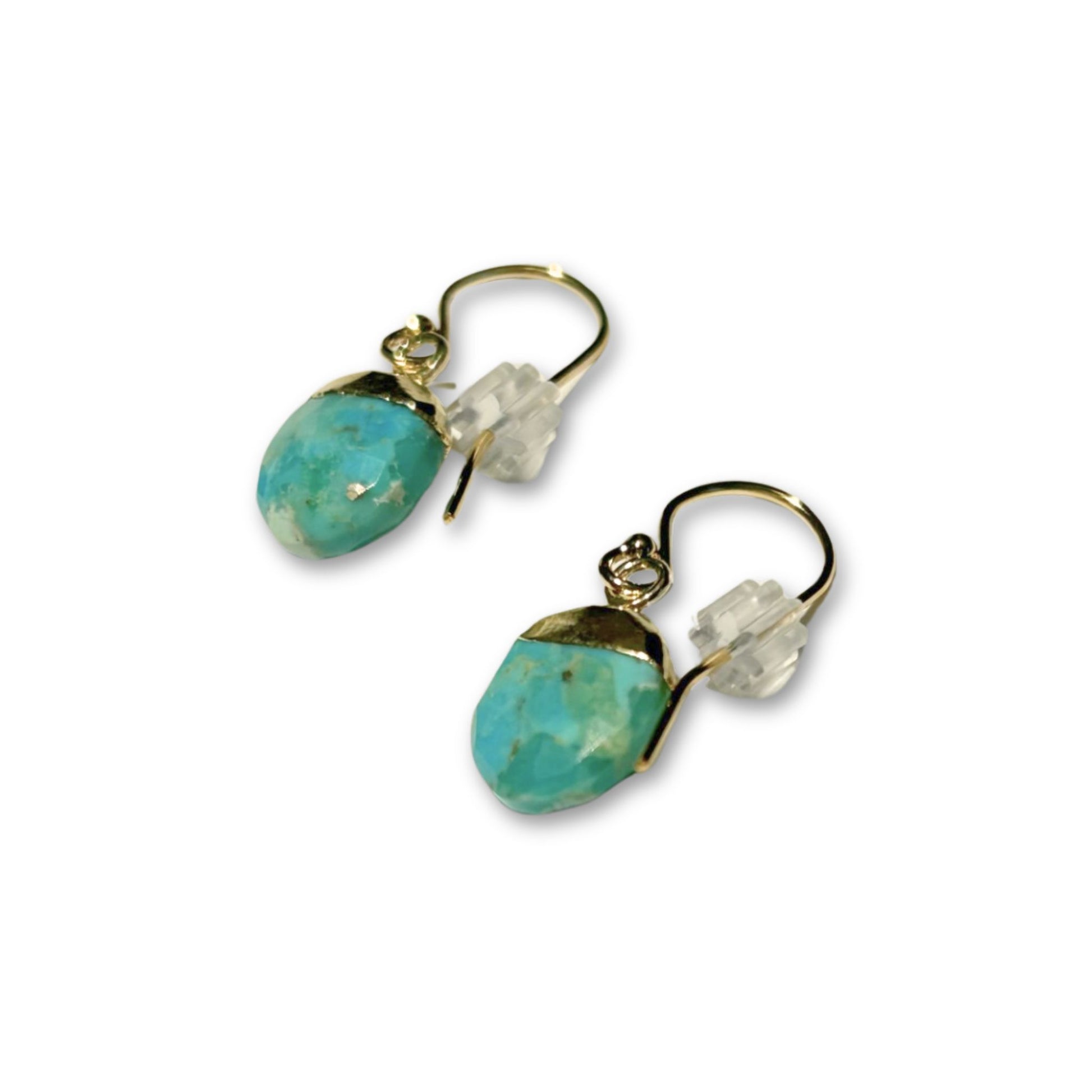 Turquoise Drop Earrings Gold