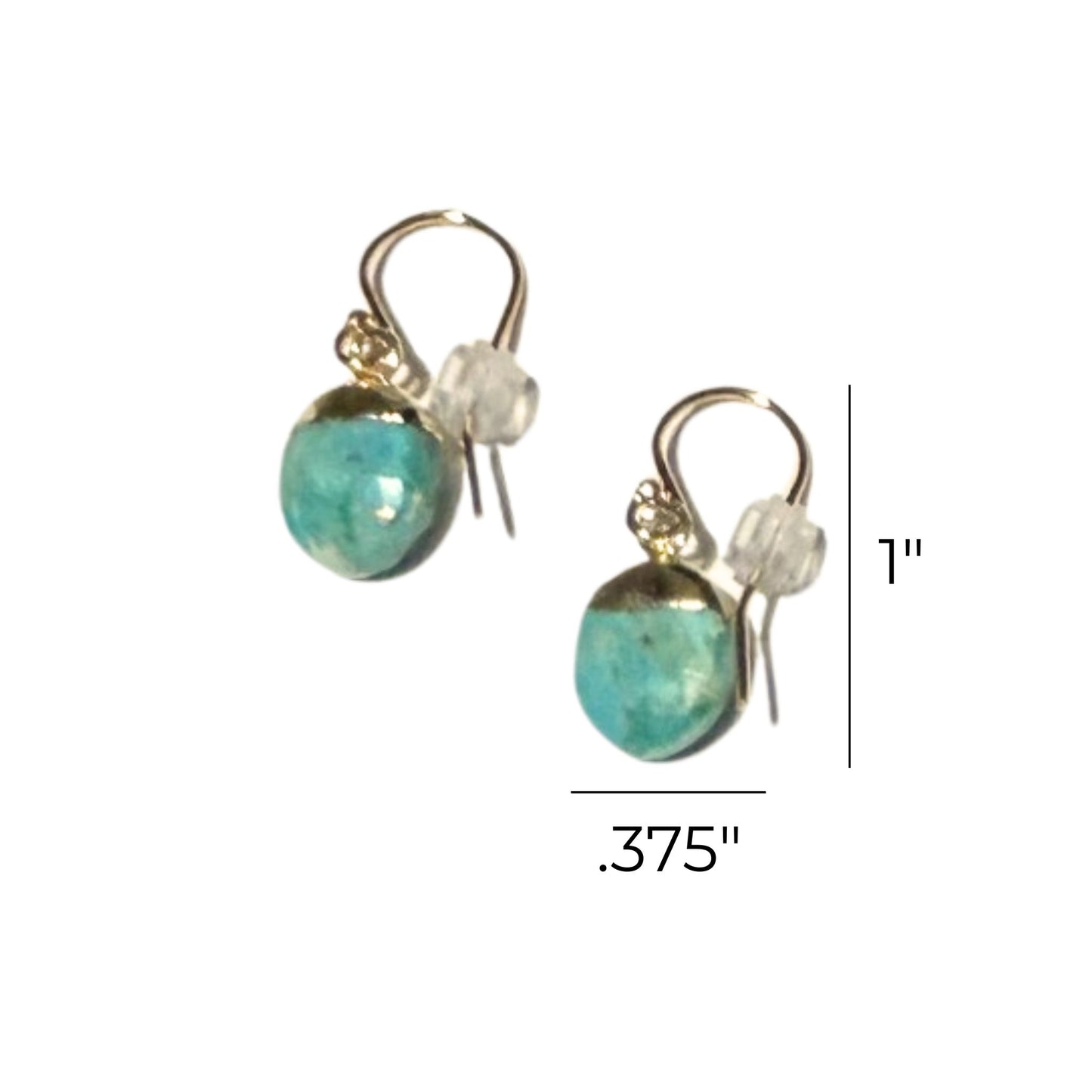 Turquoise Earrings Drop Style Gold