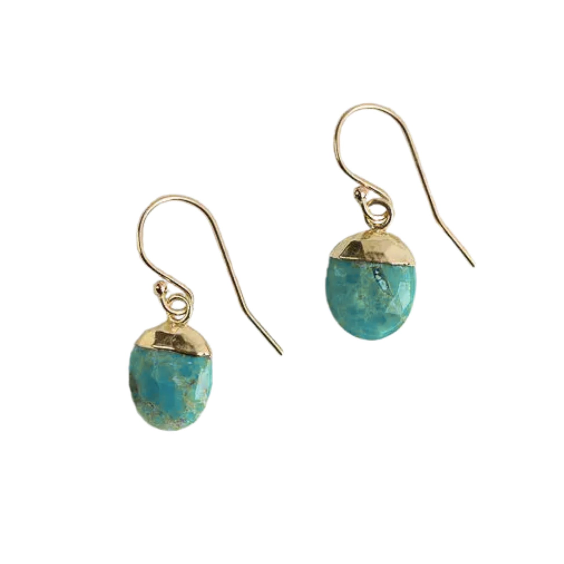 Turquoise Earrings with Gold Findings Anne Vaughn