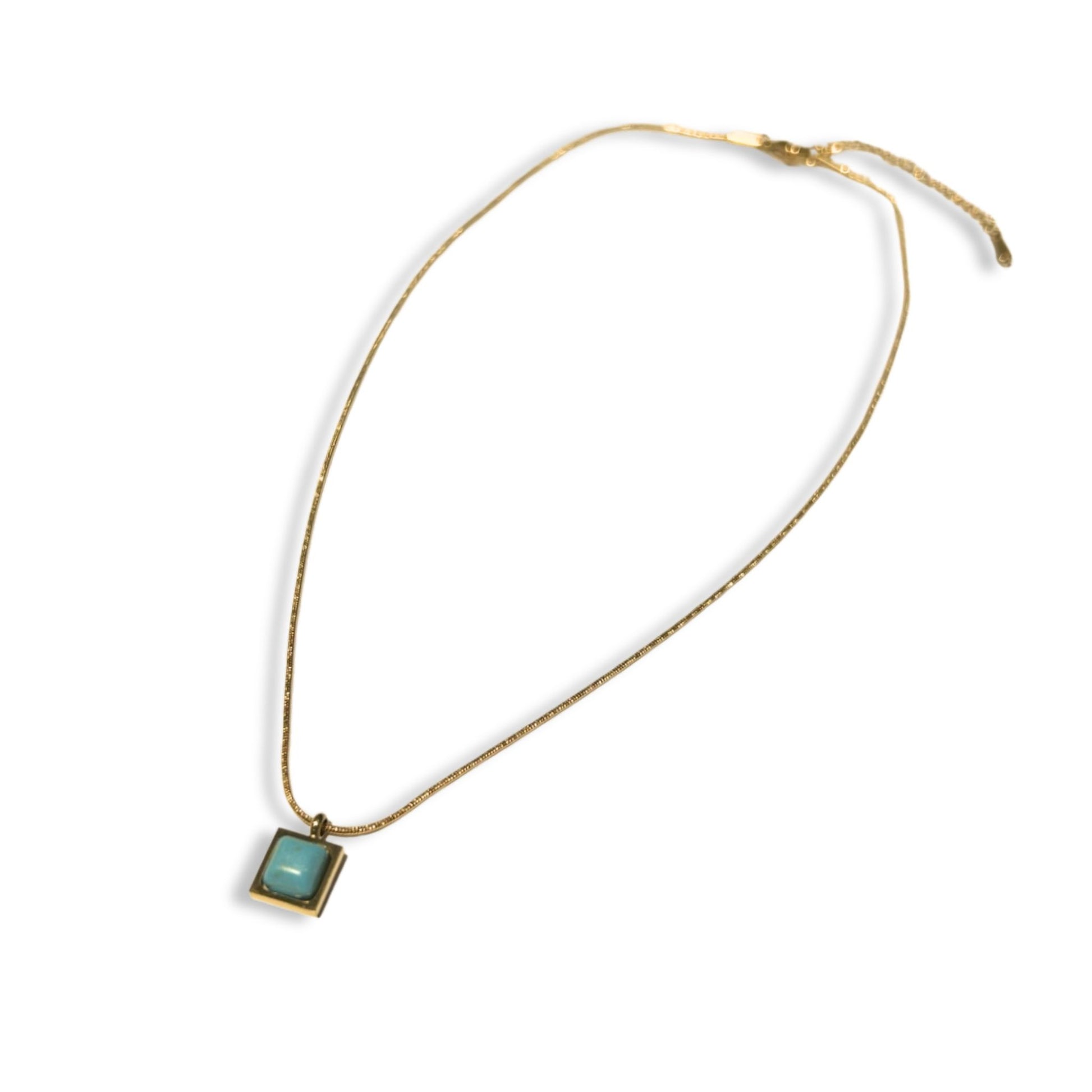 Turquoise Gold Necklace with Extender