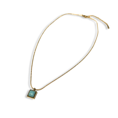 Turquoise Gold Necklace with Extender