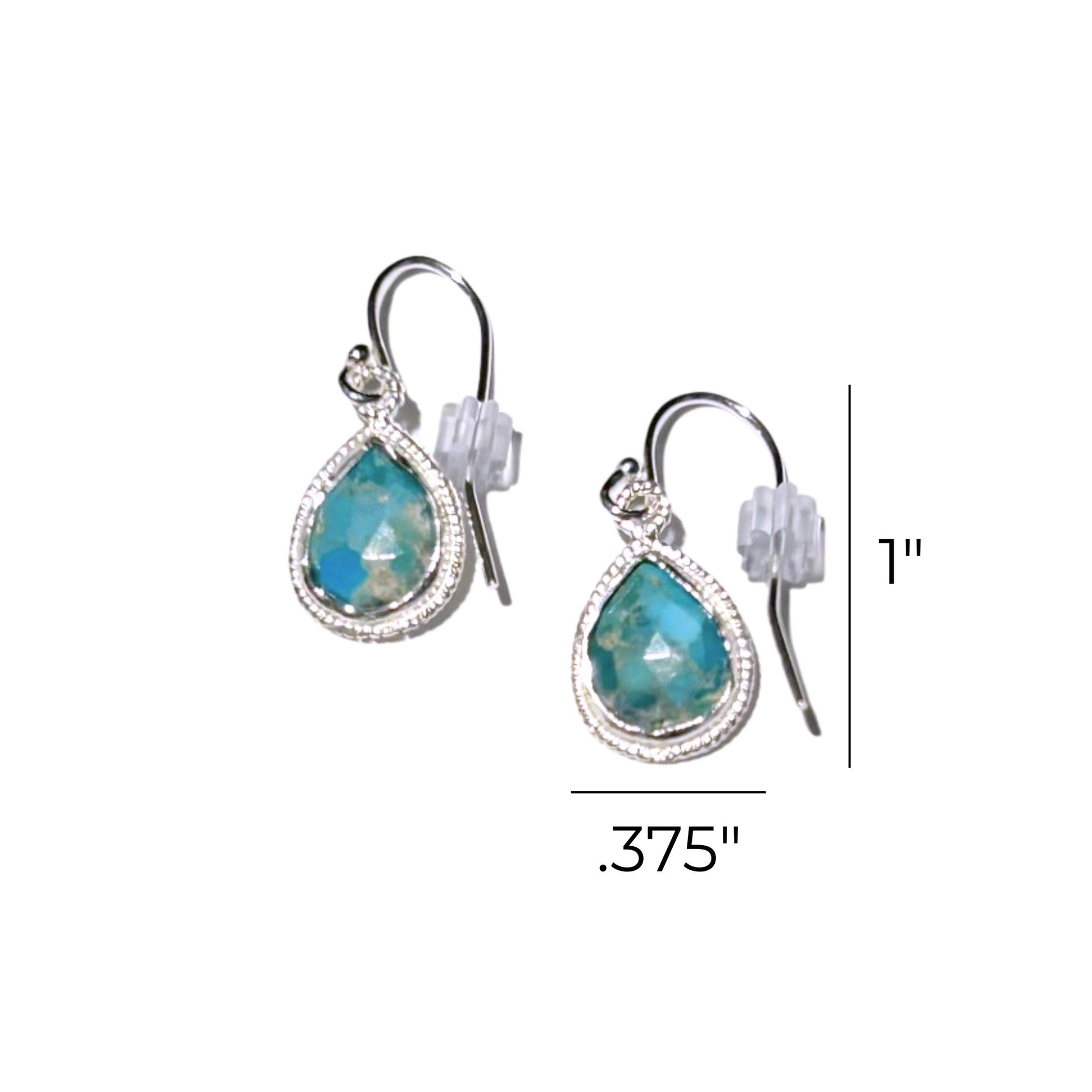 Turquoise Silver Drop Style Earrings