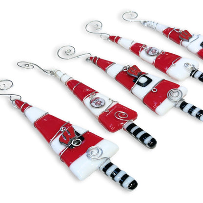 Fused Glass Badgers Ornament