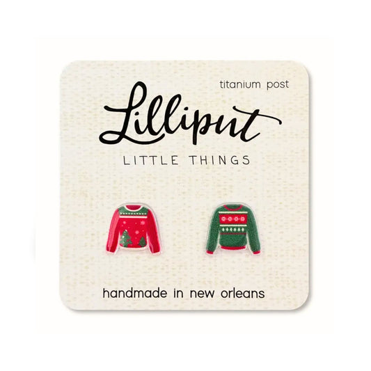 Ugly Sweater Red and Green Earrings