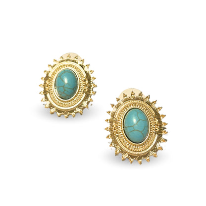 Vintage Inspired Oval Turquoise Earrings