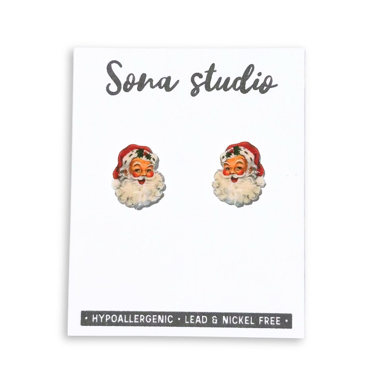 Vintage Santa Christmas Earrings