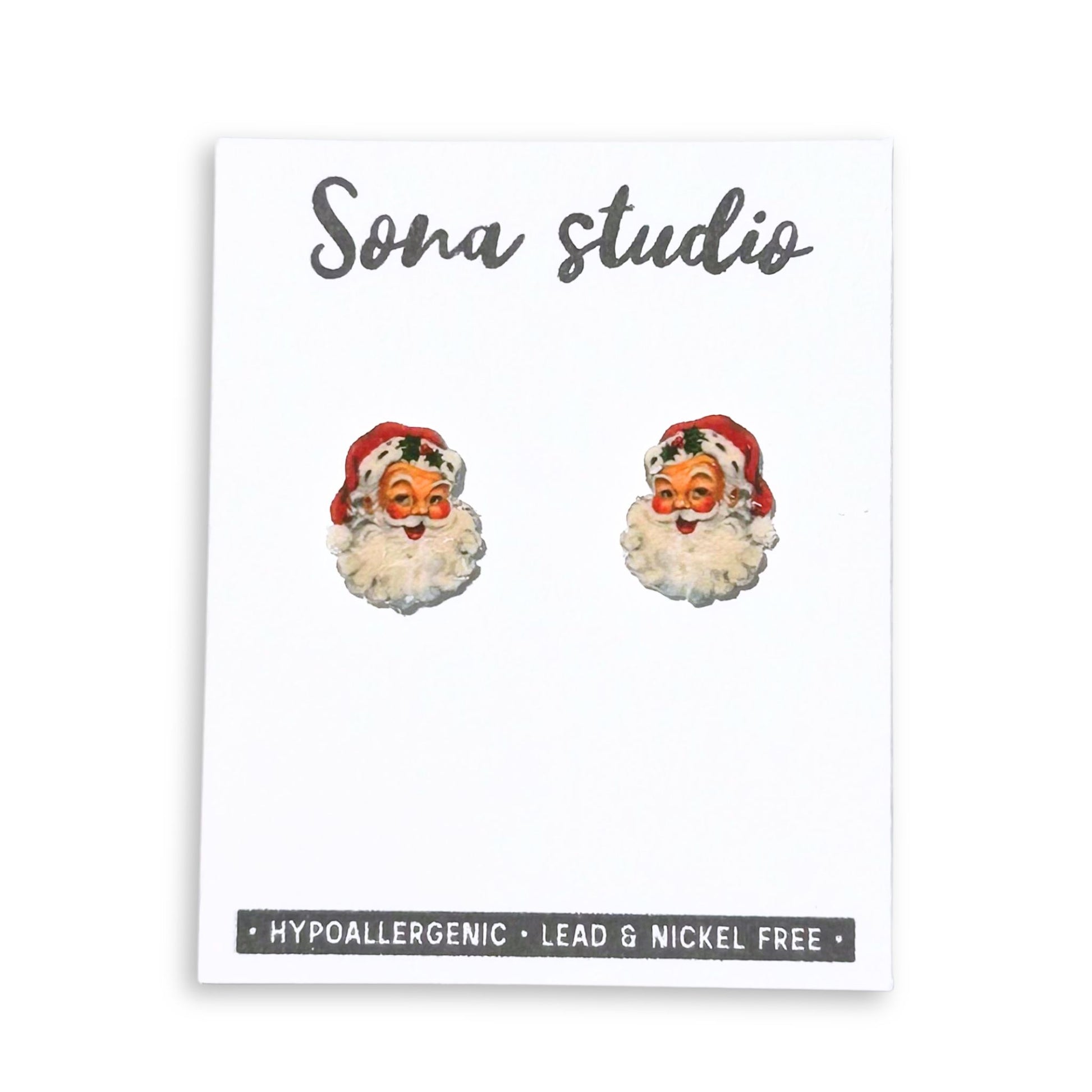 Vintage Santa Christmas Earrings