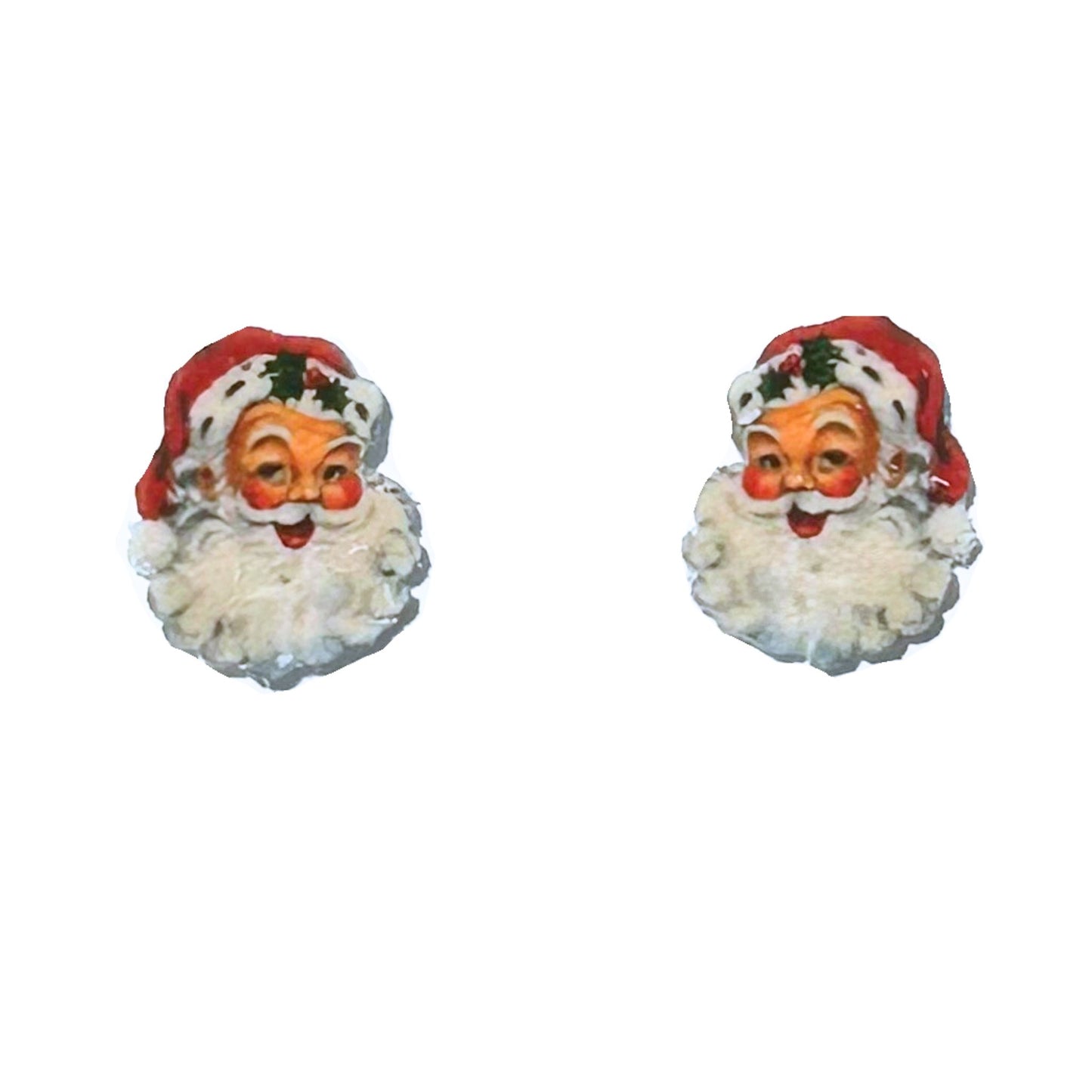 Vintage Santa Christmas Holiday Earrings