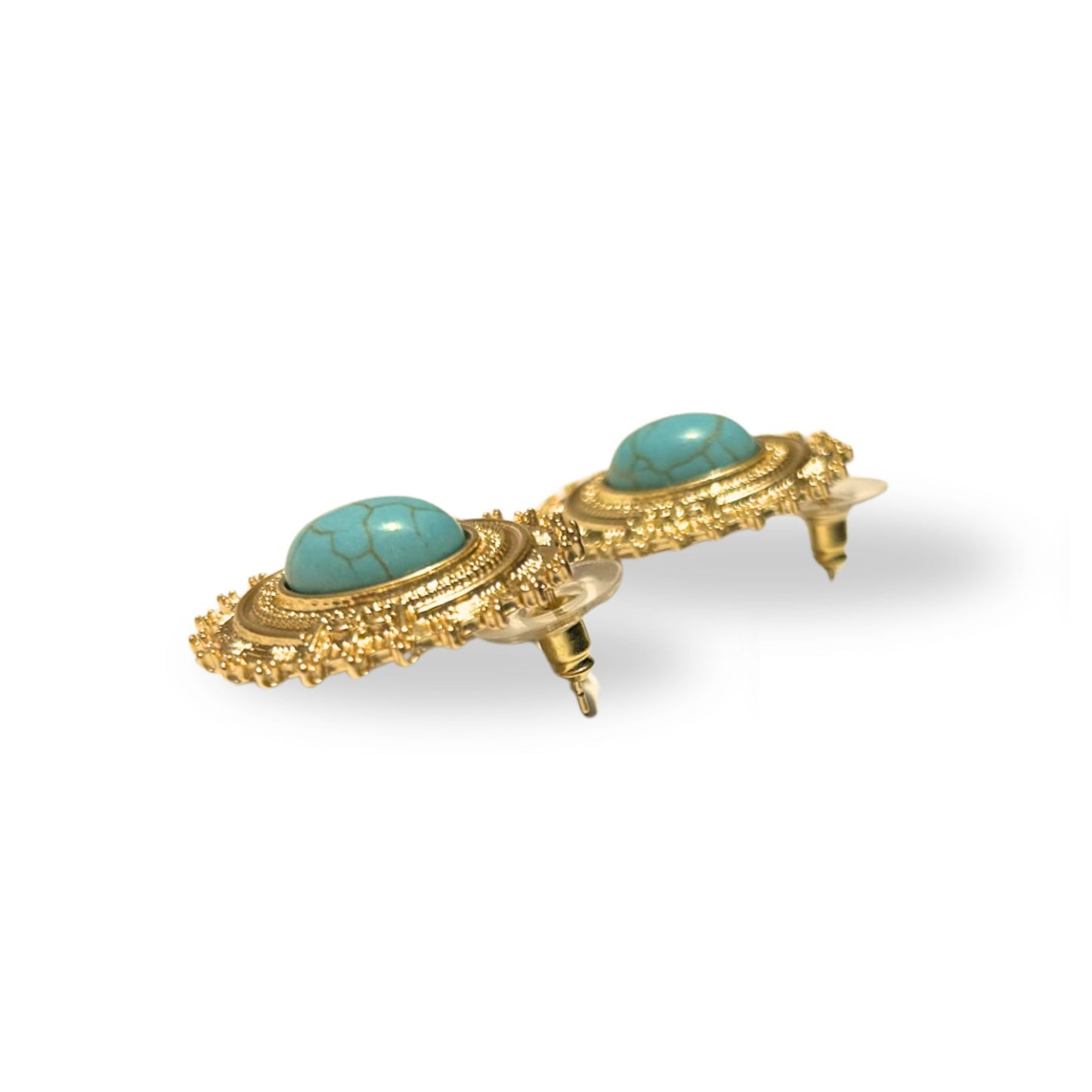 Vintage Turquoise Earrings with Gold