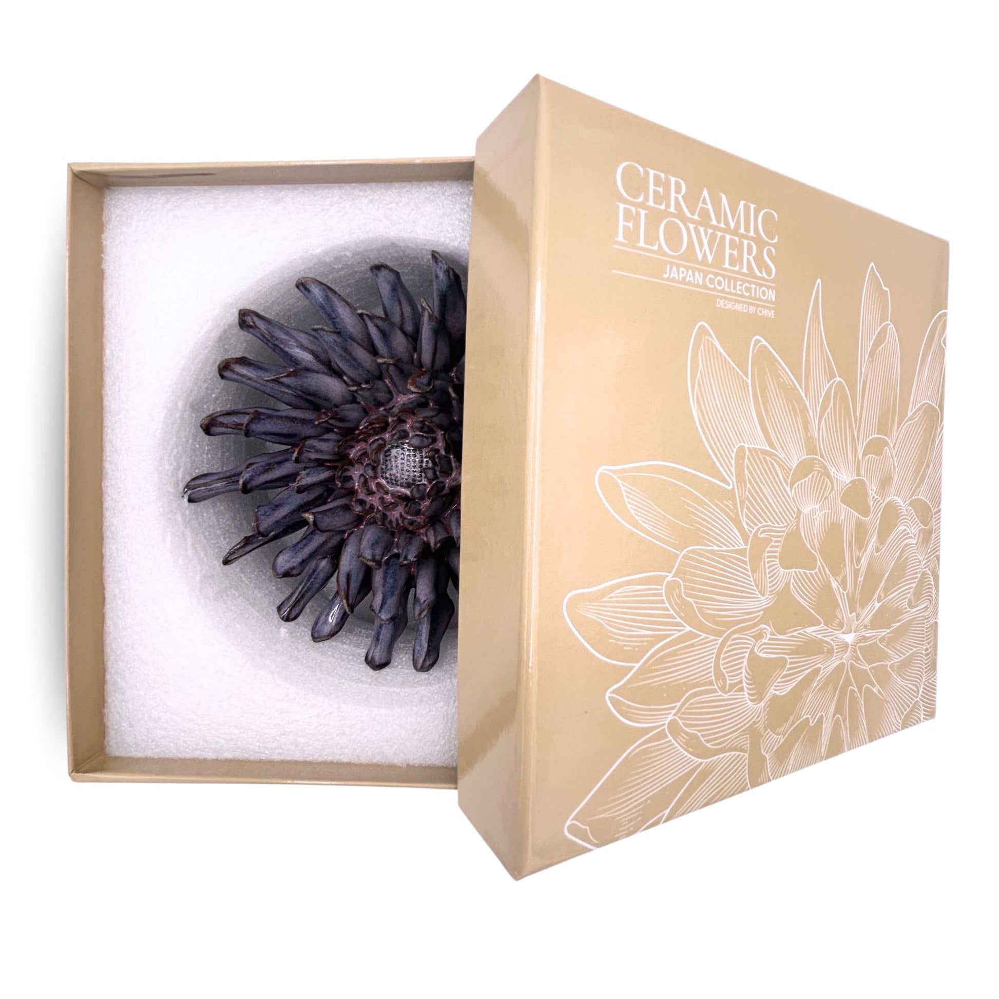 Violet Blue Purple Ceramic Mum Flower