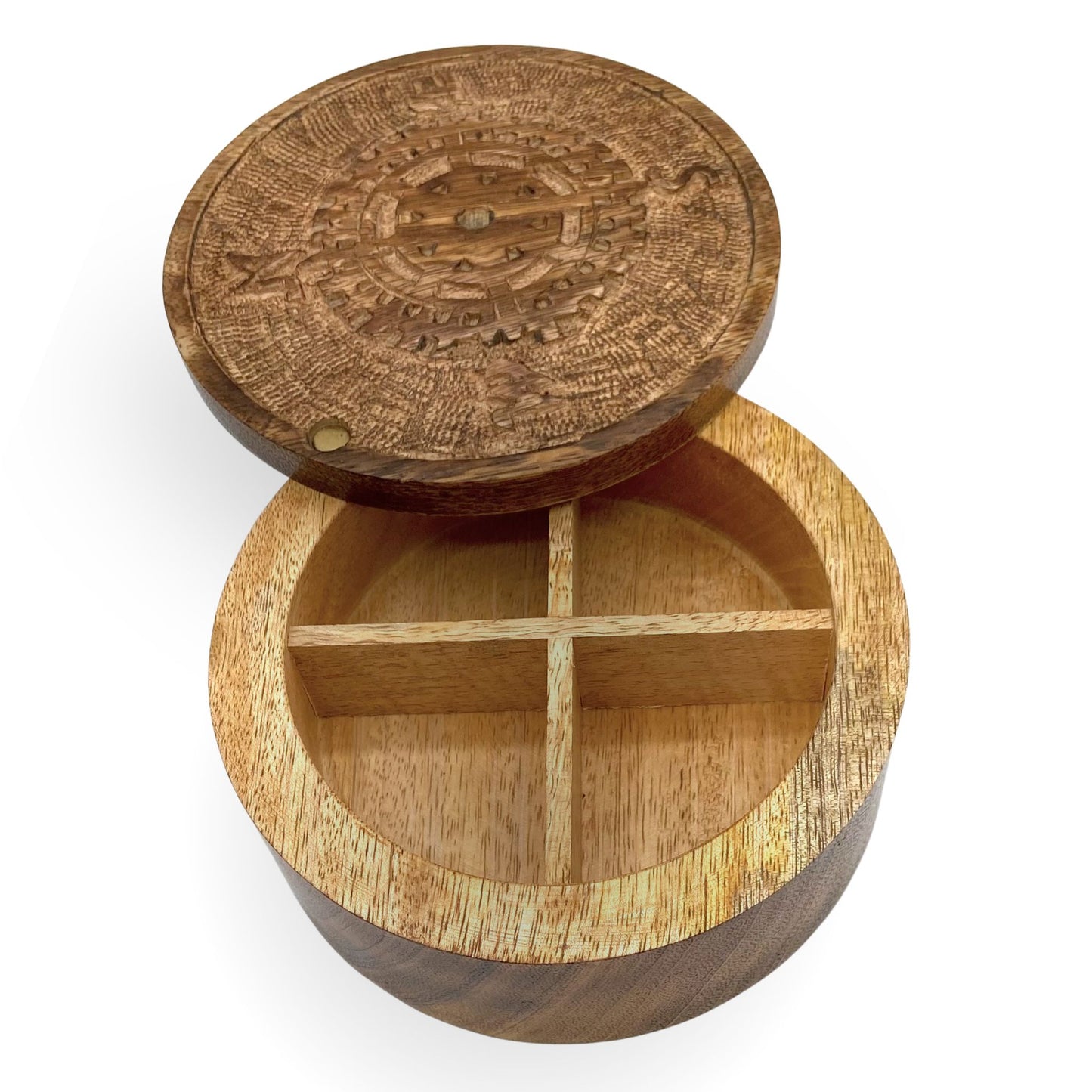 Wanderlust  Wooden Handcarved Pivot Circle Box