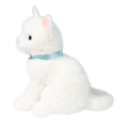 White Kitten with Blue Ribbon