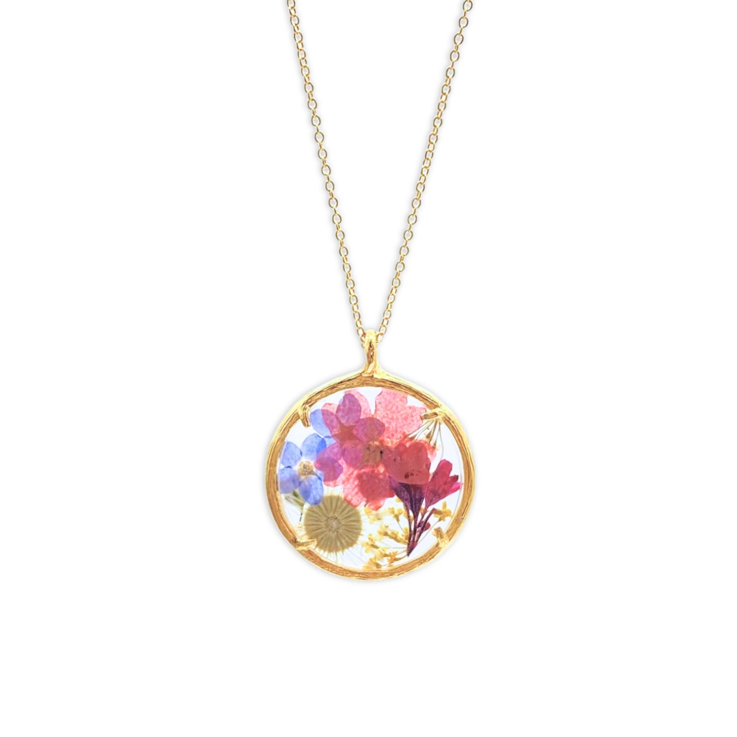 Wildflower Bouquet Gold Necklace Miniature