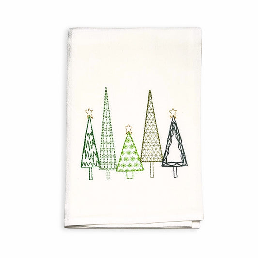 Winter Christmas Tree Tea Towel