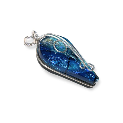 Wisteria Pendant Blue Turquoise Necklace with Wire