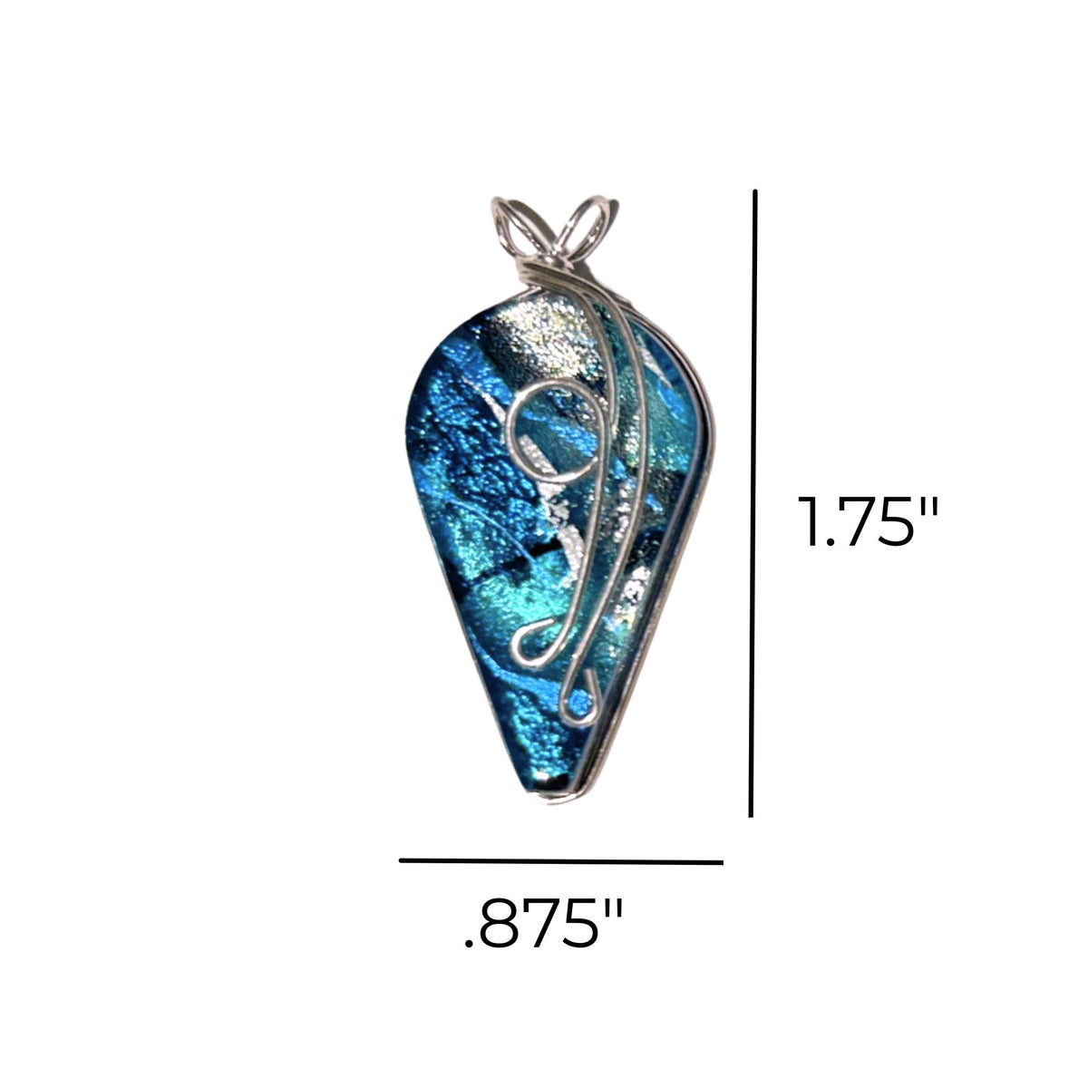 Wisteria Pendant with Turquoise Blue and Wire Details