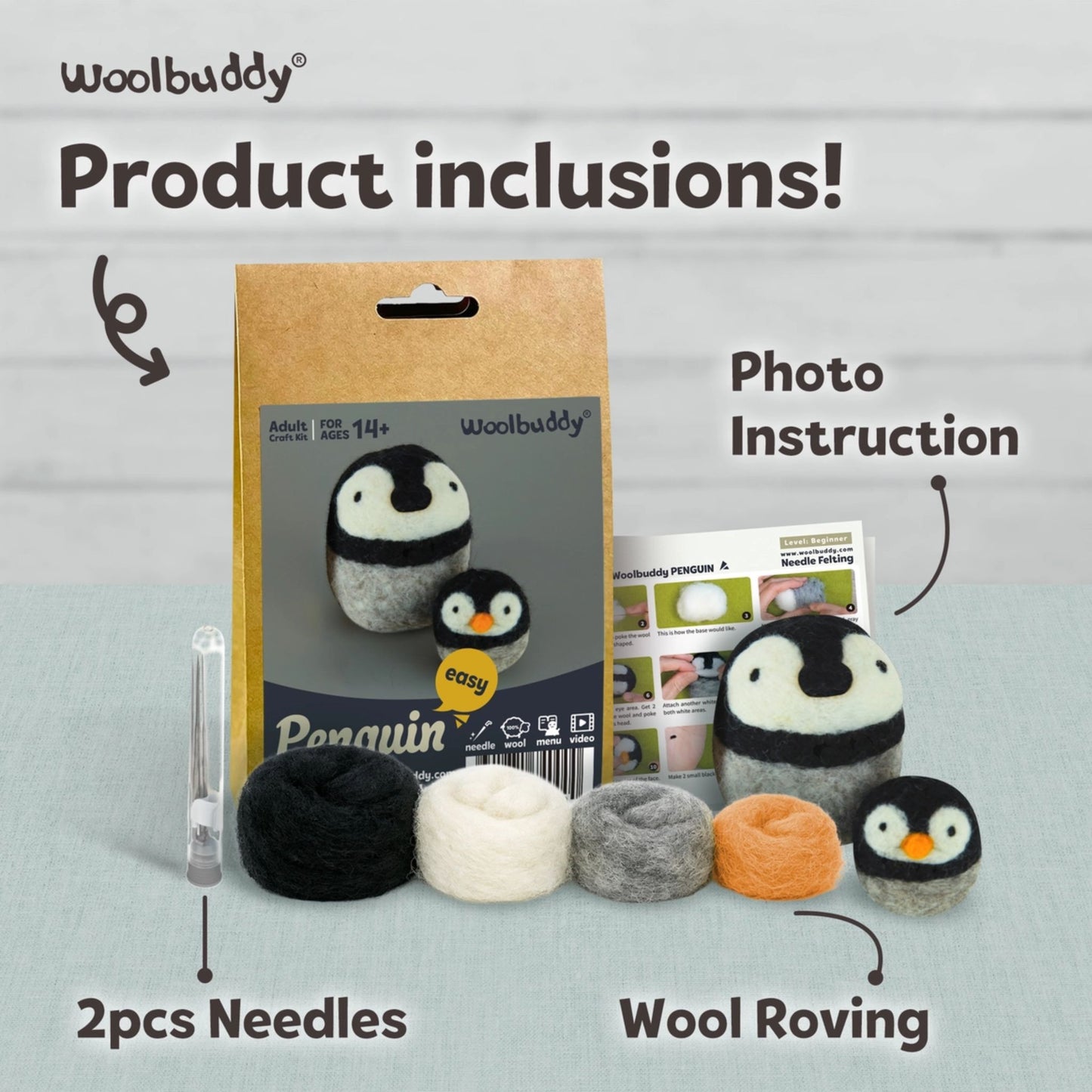 Wool Buddy Penguin Felting Activity
