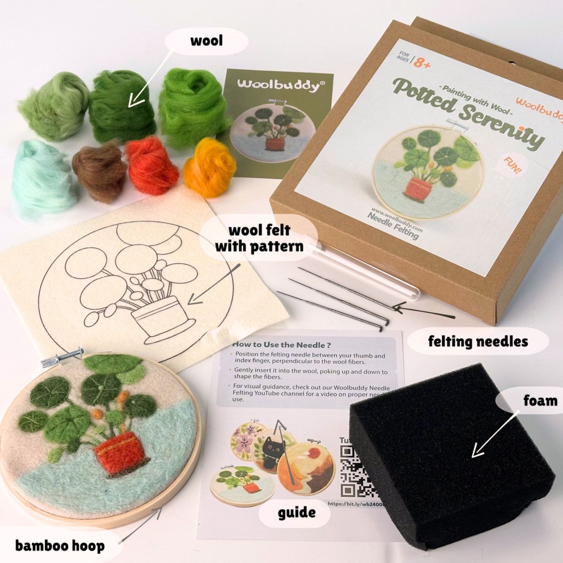 Wool Buddy Potted Serenity Plant