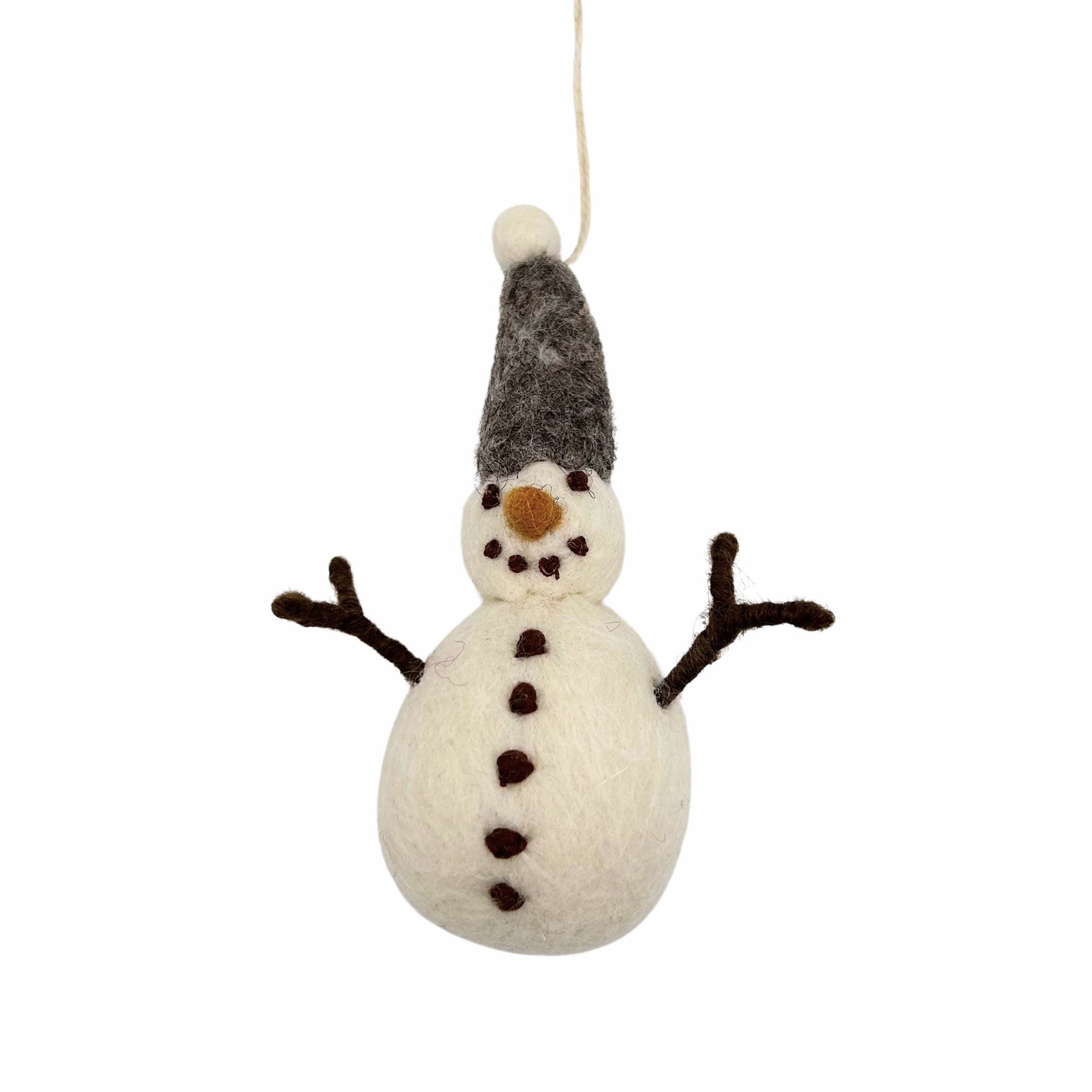 Wool Felted Snowman with Hat