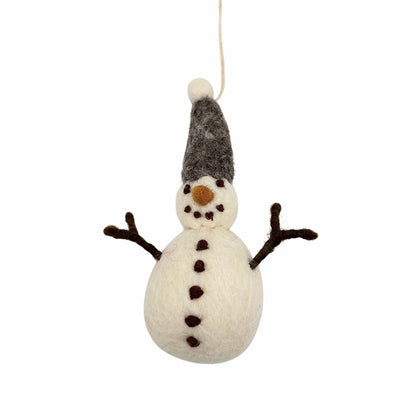 Wool Felted Snowman with Hat