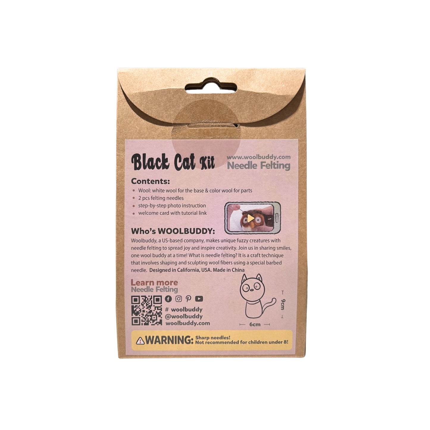 Woolbuddy Needle Felt Activity Kit - Black Cat