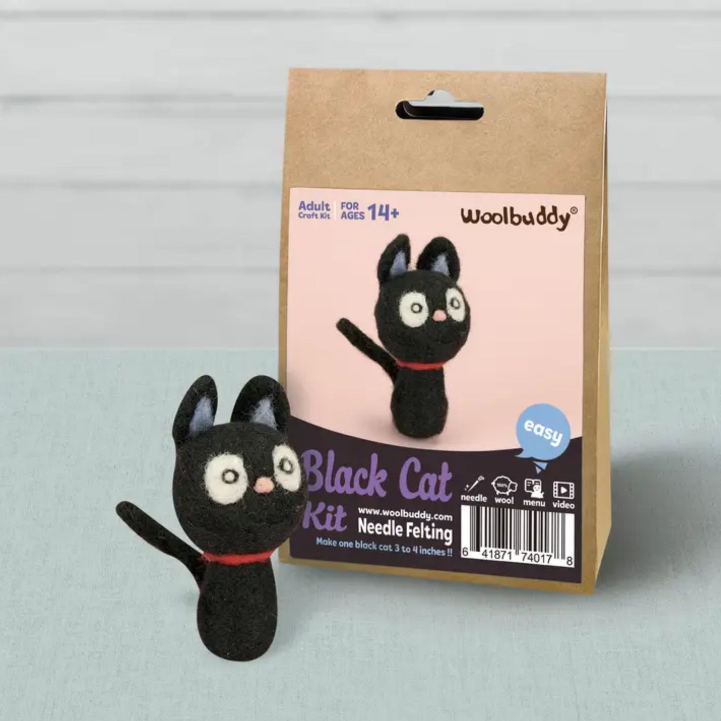 Woolbuddy - Needle Felt Kit Black Cat