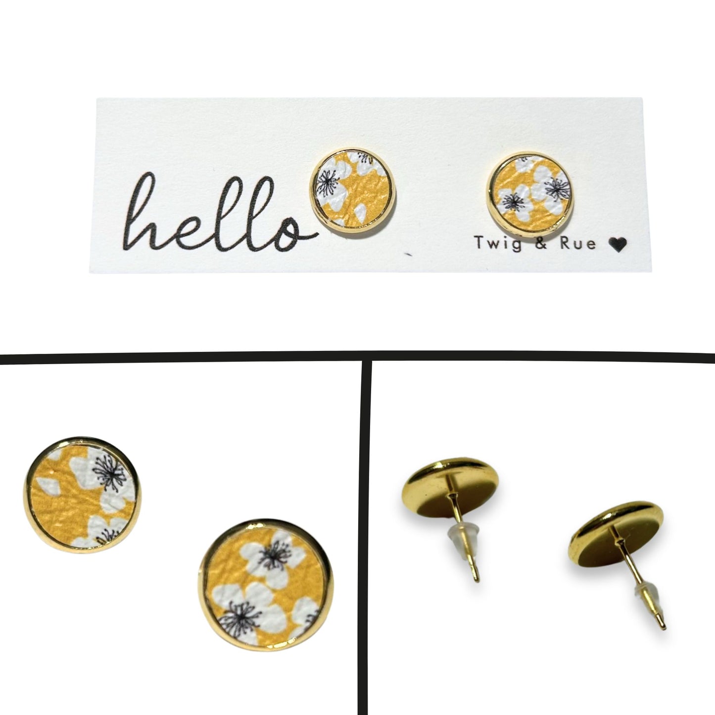Leather Button Studs