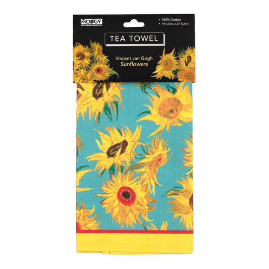 Yellow and Turquoise Vincent Van Gogh Sunflowers