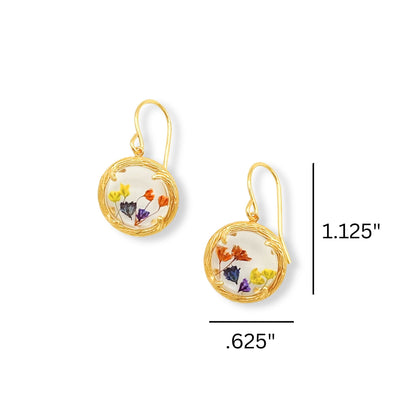 Miniature baby's Breath drop gold earrings