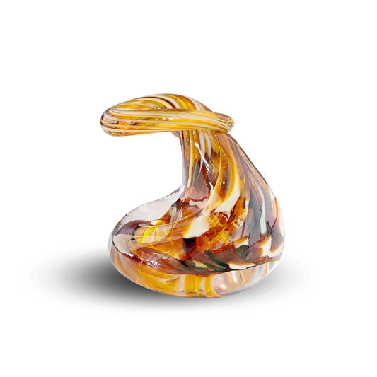 pen holder - amber glass