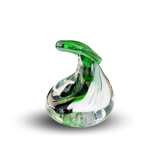 pen holder - green glass