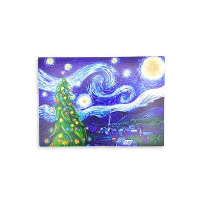 Silent night van gogh starry night Christmas card