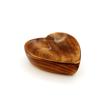 small heart handcarved mango wood pinch dish