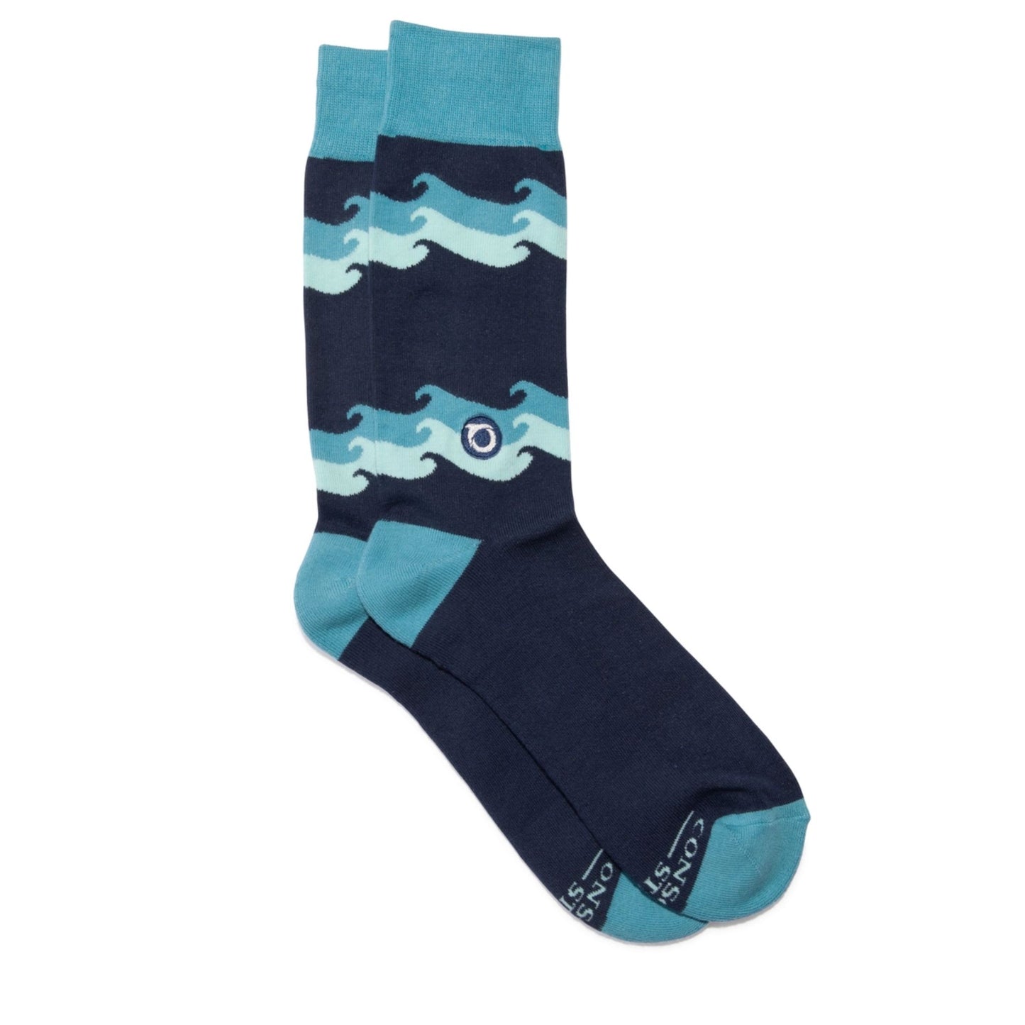 socks that protect - wave navy and turquoise