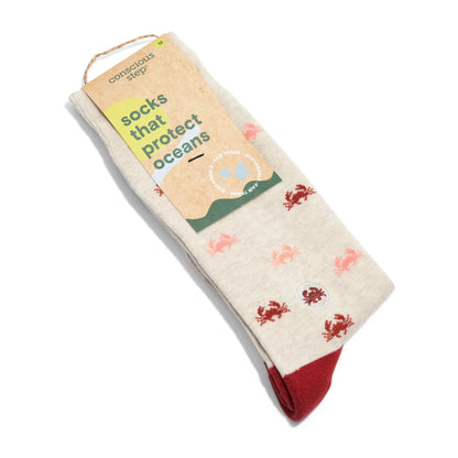 socks that protect oceans - crabs red and pink socks